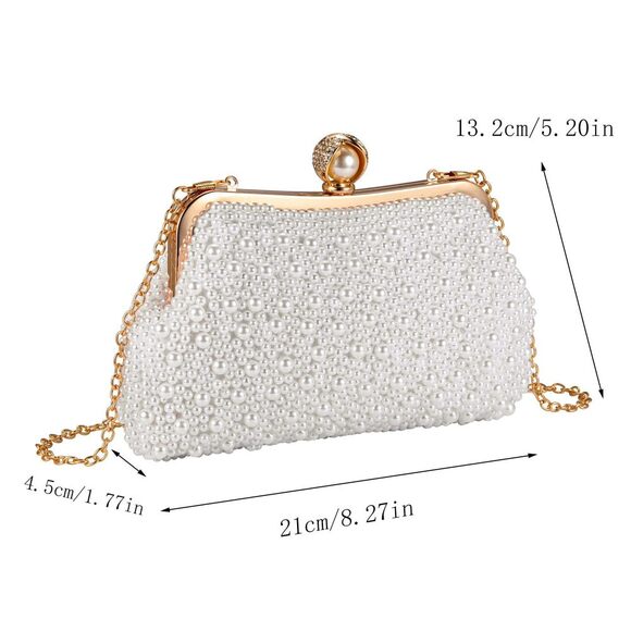 Beaded Pearl Clutch Bag for Weddings and Bridal Parties - Picture 5 of 5